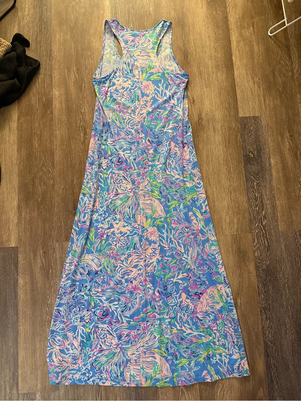 Lilly Pulitzer Blue Floral “lion around” patter Racerback Maxi - Picture 2 of 3
